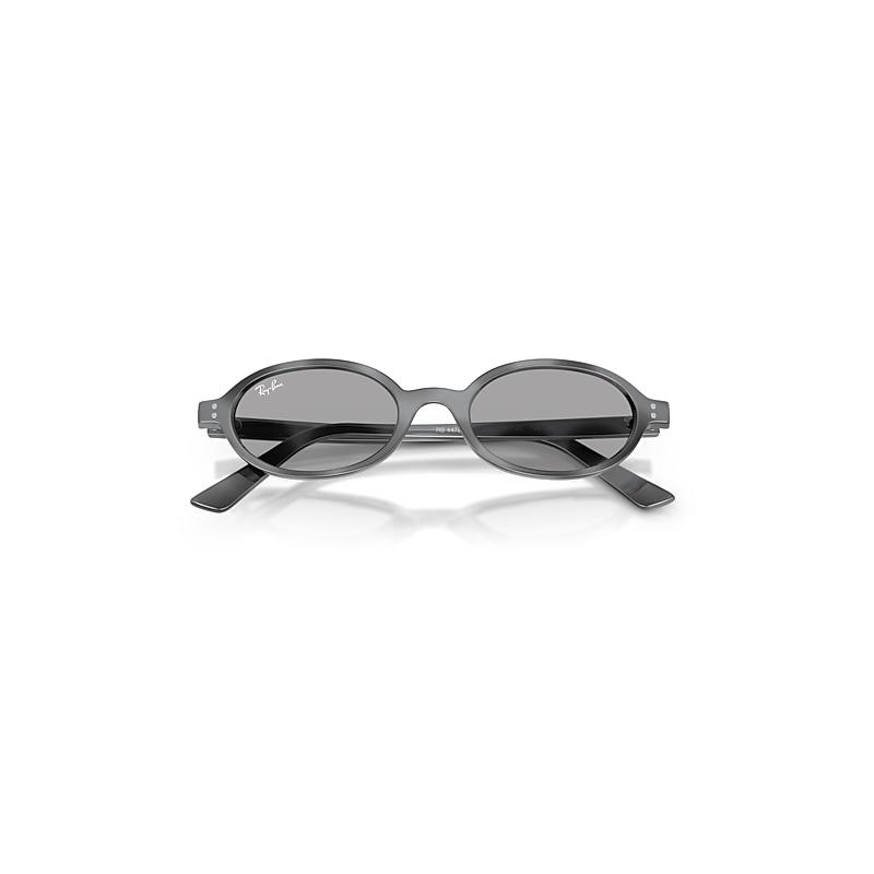 Ray-Ban Khal Bio-based Sunglasses Dark Grey Havana Frame Blue Lenses by RAY-BAN