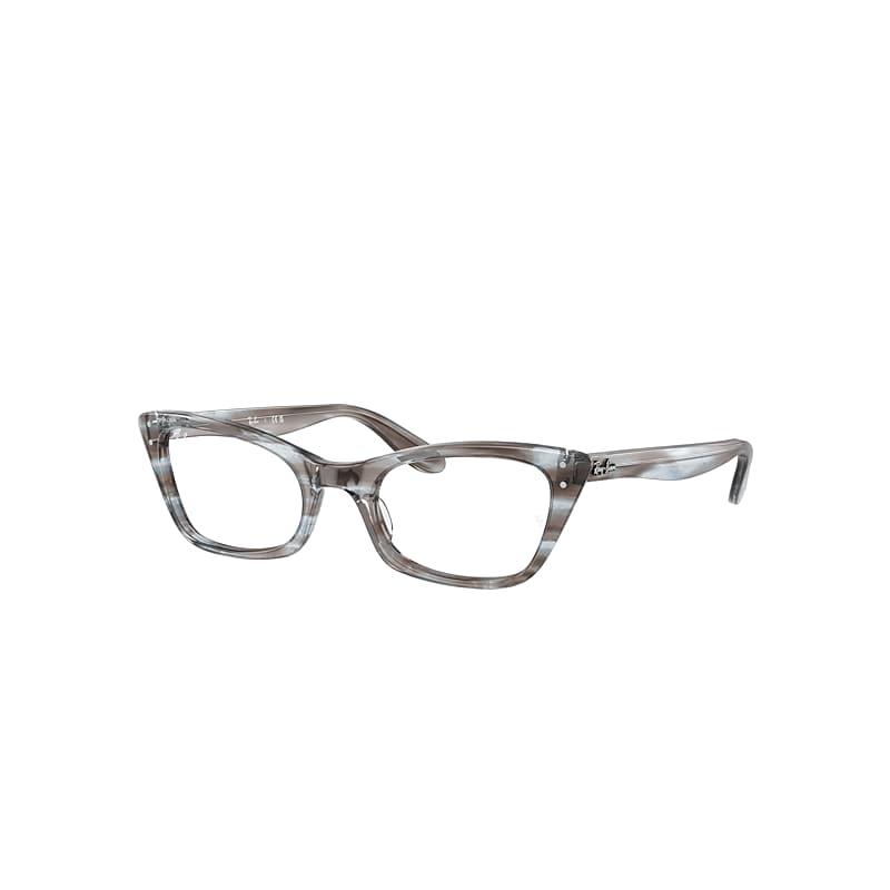 Ray-Ban Lady Burbank Optics Eyeglasses Striped Blue Frame Clear Lenses Polarized by RAY-BAN
