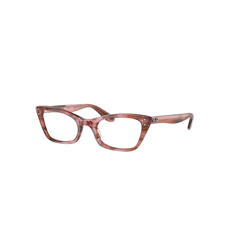 Ray-Ban Lady Burbank Optics Eyeglasses Striped Pink Frame Clear Lenses Polarized by RAY-BAN