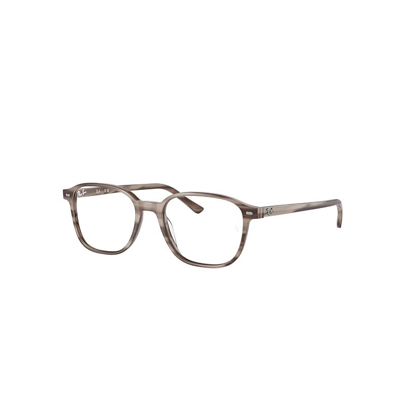 Ray-Ban Leonard Optics Eyeglasses Striped Grey Frame Clear Lenses Polarized by RAY-BAN