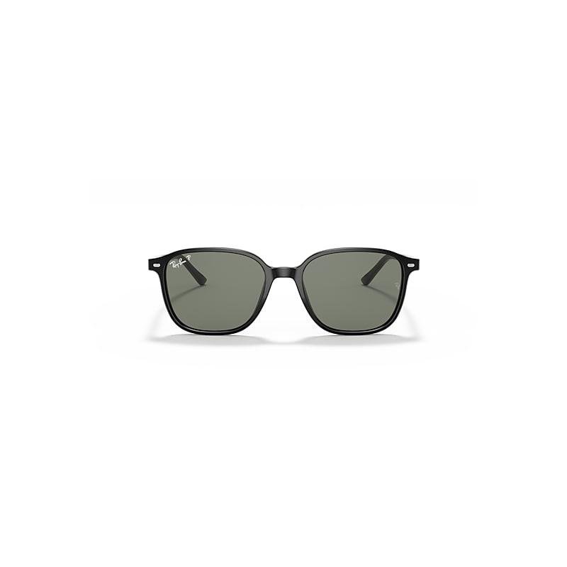 Ray-Ban Leonard Sunglasses Black Frame Green Lenses Polarized by RAY-BAN
