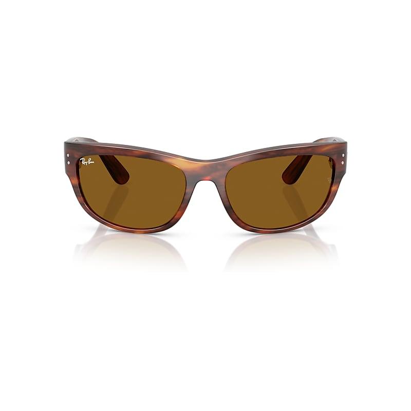 Ray-Ban Mega Balorama Sunglasses Striped Havana Frame Brown Lenses by RAY-BAN
