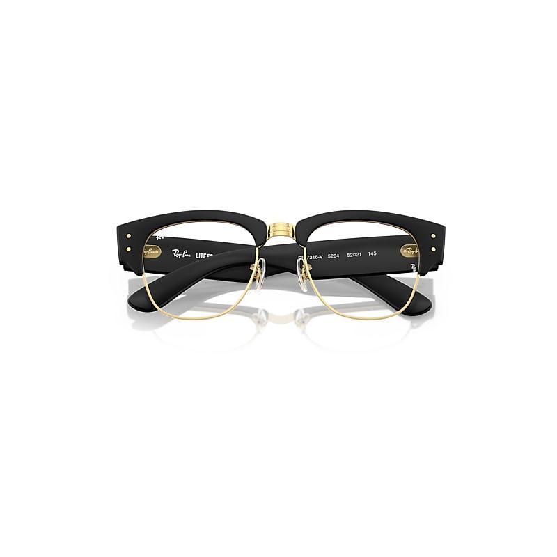 Ray-Ban Mega Clubmaster Optics Liteforce Eyeglasses Sand Black Frame Clear Lenses Polarized by RAY-BAN