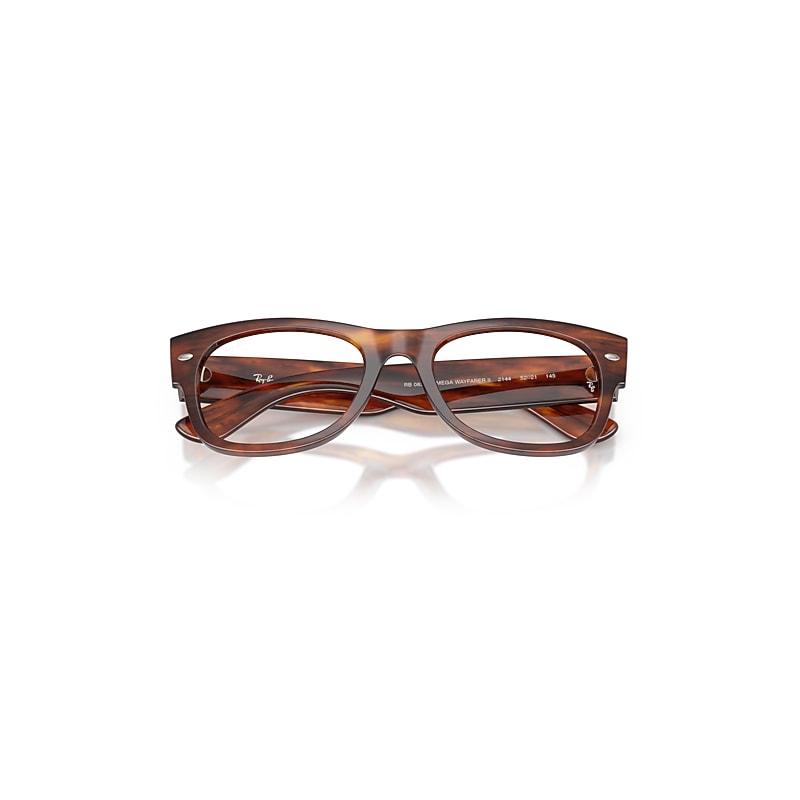 Ray-Ban Mega Wayfarer II Optics Eyeglasses Striped Havana Frame Clear Lenses Polarized by RAY-BAN