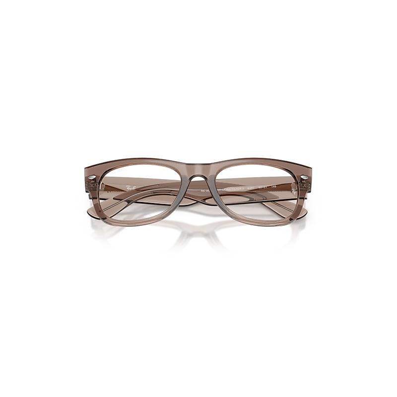 Ray-Ban Mega Wayfarer II Optics Eyeglasses Transparent Taupe Beige Frame Clear Lenses Polarized by RAY-BAN
