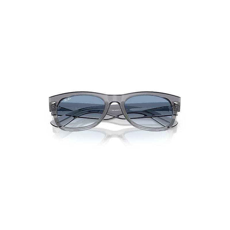 Ray-Ban Mega Wayfarer II Sunglasses Grey Frame Blue Lenses by RAY-BAN
