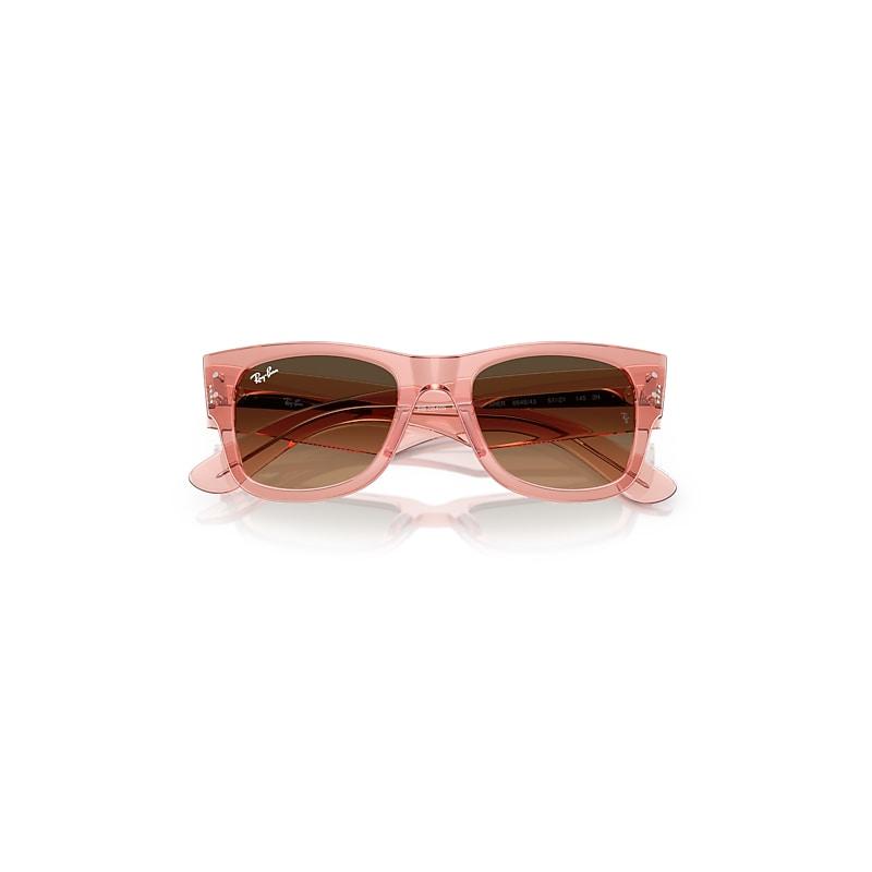 Ray-Ban Mega Wayfarer Sunglasses Transparent Pink Frame Brown Lenses by RAY-BAN