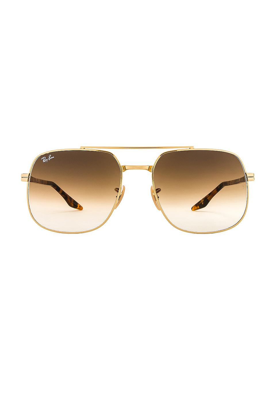 Ray-Ban Metal Square in Metallic Gold by RAY-BAN
