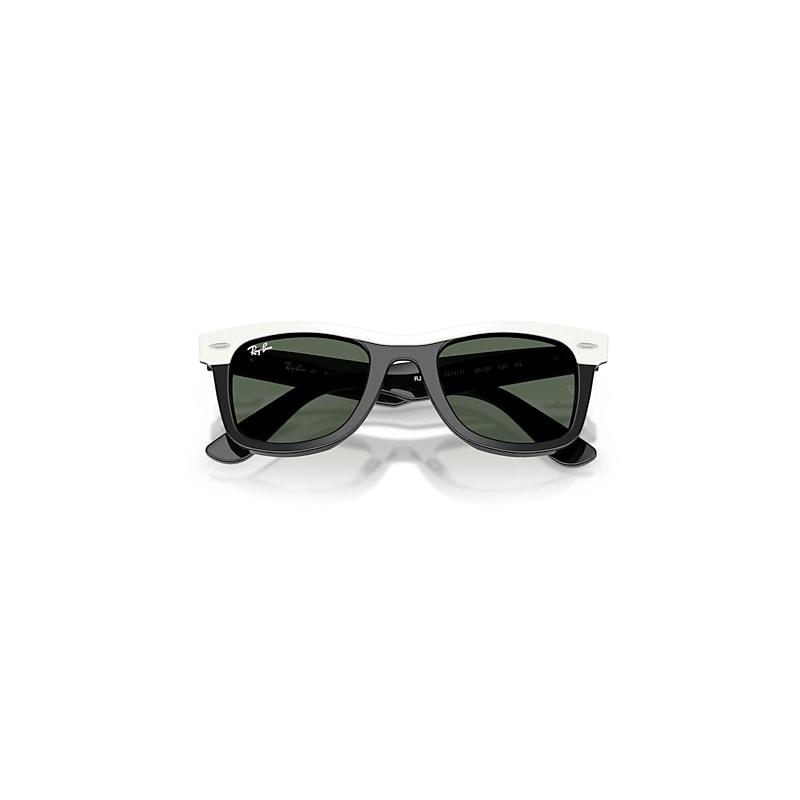 Ray-Ban Mini Street Neat Sunglasses White & Black Frame Green Lenses by RAY-BAN