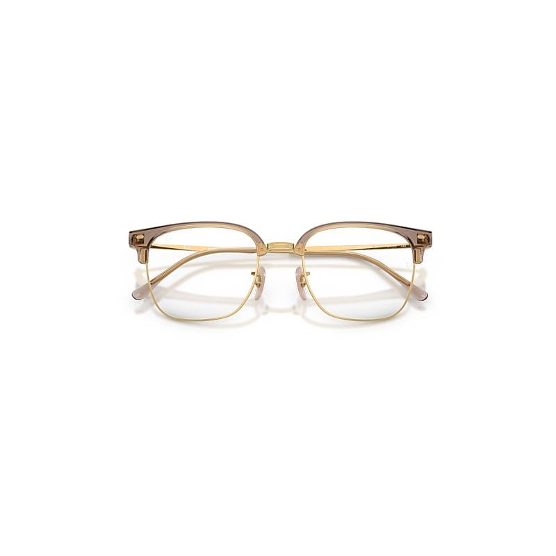 Ray-Ban New Clubmaster Optics Eyeglasses Gold Frame Clear Lenses Polarized by RAY-BAN