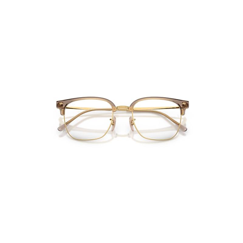 Ray-Ban New Clubmaster Optics Eyeglasses Gold Frame Clear Lenses Polarized by RAY-BAN