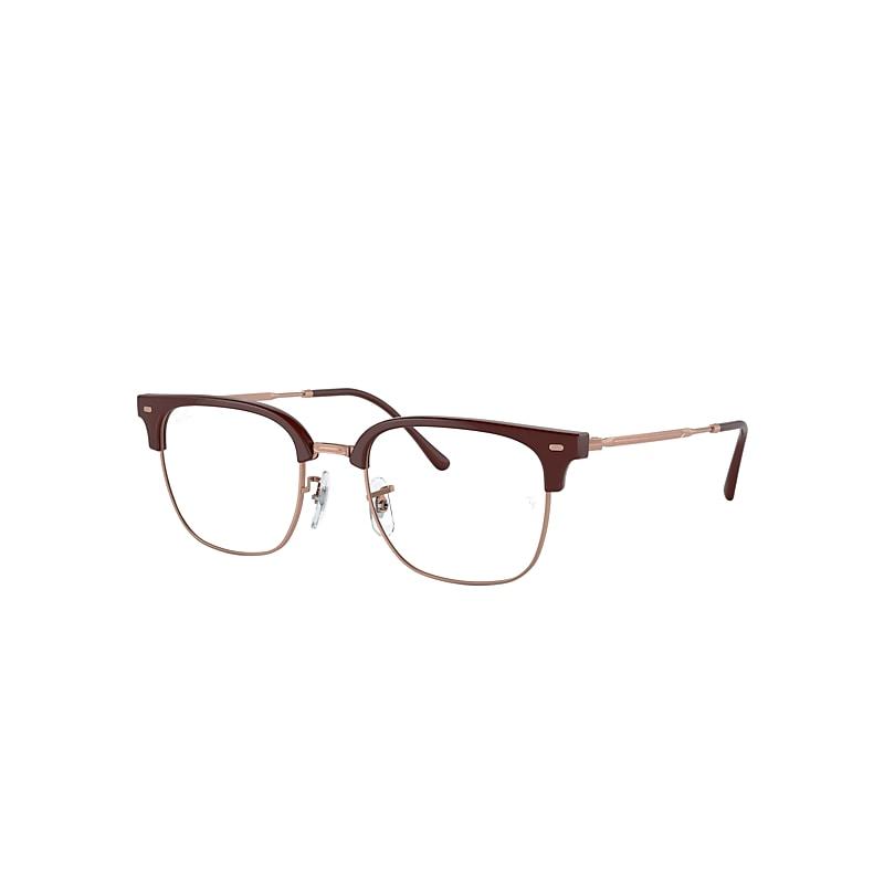 Ray-Ban New Clubmaster Optics Eyeglasses Rose Gold Frame Clear Lenses Polarized by RAY-BAN