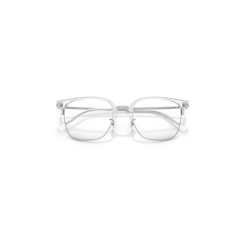 Ray-Ban New Clubmaster Optics Eyeglasses Silver Frame Clear Lenses Polarized by RAY-BAN
