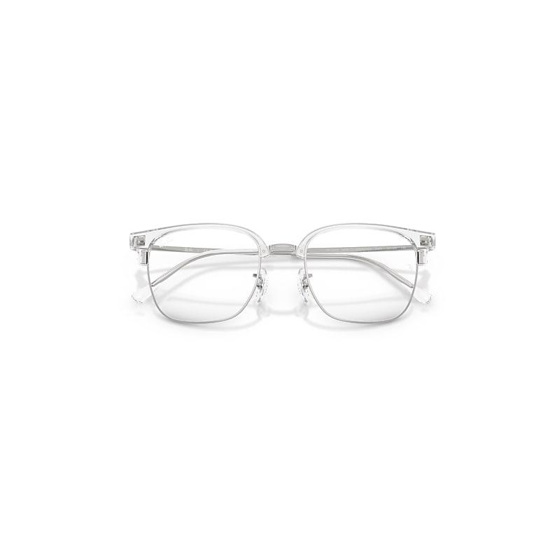 Ray-Ban New Clubmaster Optics Eyeglasses Silver Frame Clear Lenses Polarized by RAY-BAN