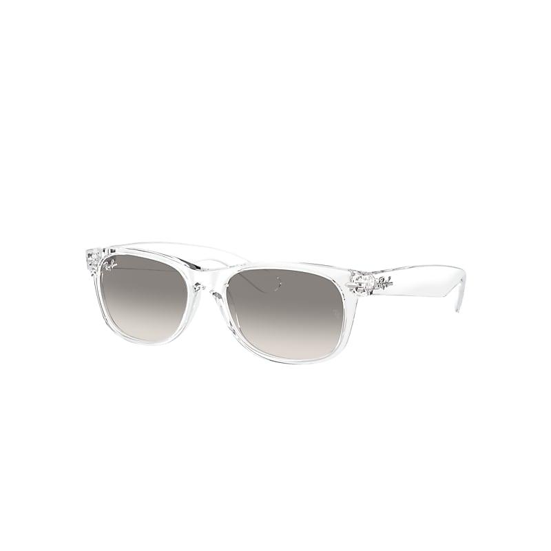 Ray-Ban New Wayfarer Classic Sunglasses Transparent Frame Grey Lenses by RAY-BAN
