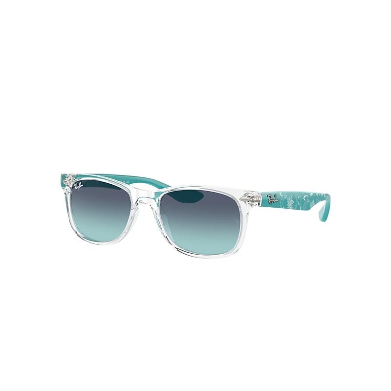 Ray-Ban New Wayfarer Kids The Little Mermaid Sunglasses Teal & White Mermaid Frame Blue Lenses by RAY-BAN