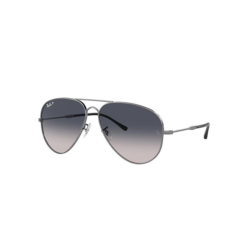 Ray-Ban Old Aviator Sunglasses Gunmetal Frame Blue Lenses Polarized by RAY-BAN