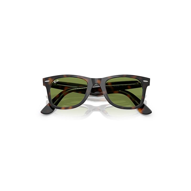 Ray-Ban Original Wayfarer Classic Sunglasses Dark Havana On Multicolor Frame Green Lenses by RAY-BAN
