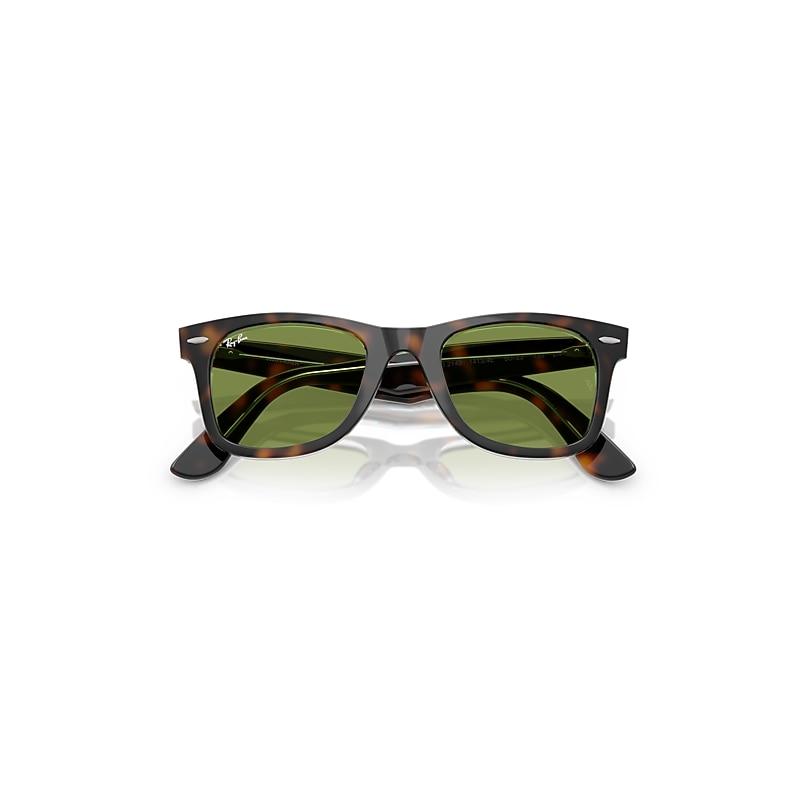 Ray-Ban Original Wayfarer Classic Sunglasses Dark Havana On Multicolor Frame Green Lenses by RAY-BAN