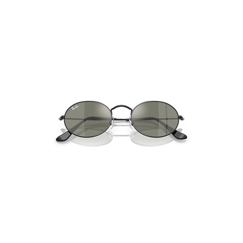 Ray-Ban Oval Flat Lenses Sunglasses Black Frame Brown Lenses by RAY-BAN