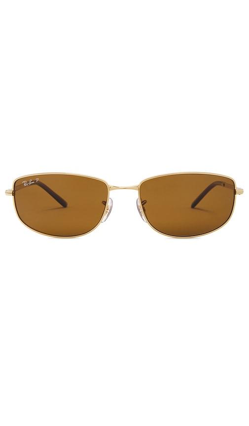 Ray-Ban RB3732 Polarized Oval Sunglasses in Brown by RAY-BAN