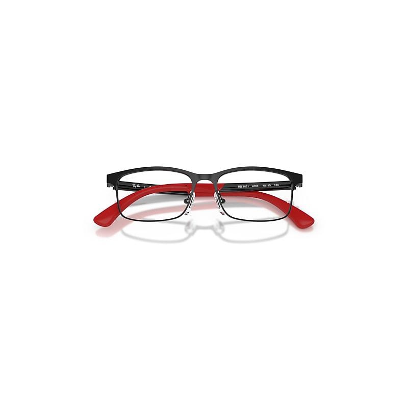 Ray-Ban Rb1061 Optics Kids Bio-based Eyeglasses Black & Red Frame Clear Lenses Polarized by RAY-BAN