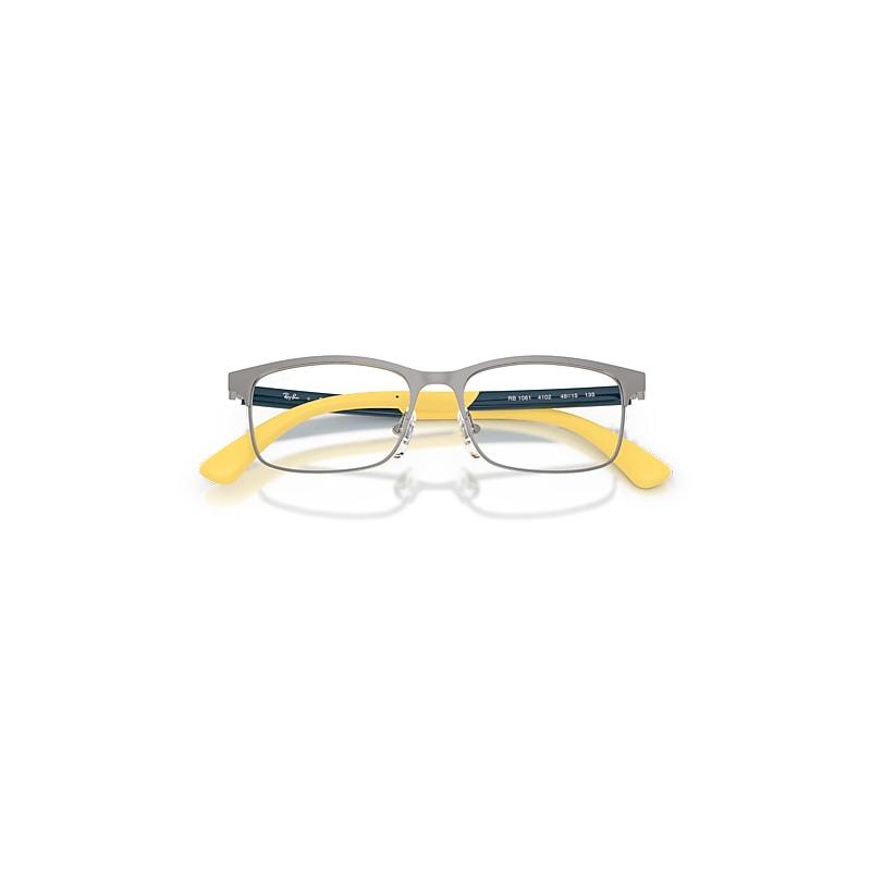 Ray-Ban Rb1061 Optics Kids Bio-based Eyeglasses Blue & Yellow Frame Clear Lenses Polarized by RAY-BAN