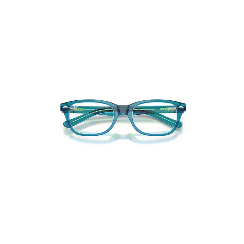 Ray-Ban Rb1555 Optics Kids Eyeglasses Transparent Blue & Green Frame Clear Lenses Polarized by RAY-BAN