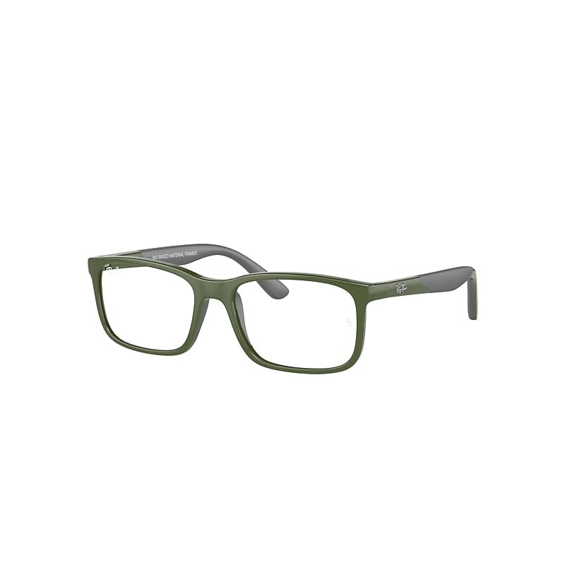 Ray-Ban Rb1621 Optics Kids Bio-based Eyeglasses Green On Grey Frame Clear Lenses Polarized by RAY-BAN