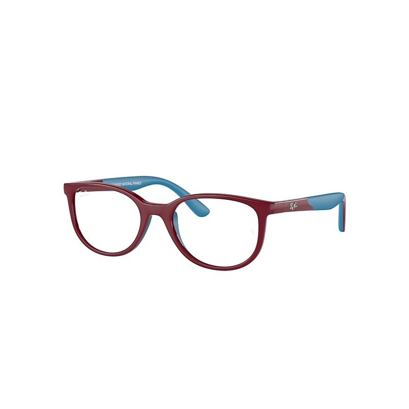 Ray-Ban Rb1622 Optics Kids Bio-based Eyeglasses Bordeaux On Blue Frame Clear Lenses Polarized by RAY-BAN