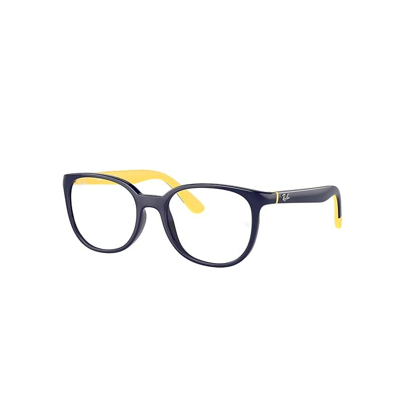 Ray-Ban Rb1631 Optics Kids Bio-based Eyeglasses Dark Blue On Yellow Frame Clear Lenses by RAY-BAN