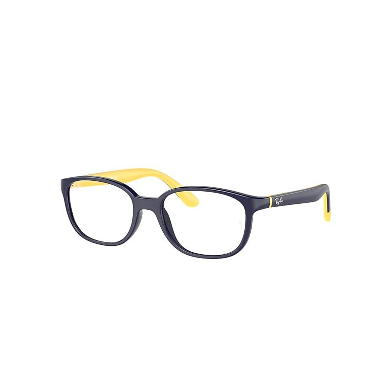 Ray-Ban Rb1632 Optics Kids Bio-based Eyeglasses Dark Blue On Yellow Frame Clear Lenses by RAY-BAN