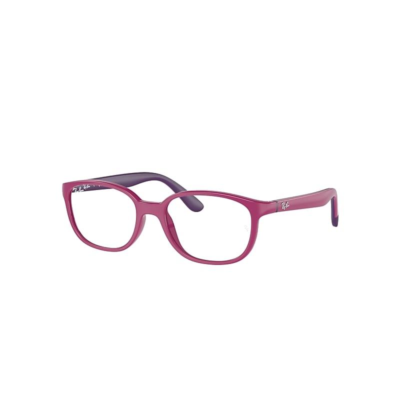 Ray-Ban Rb1632 Optics Kids Bio-based Eyeglasses Fucsia On Violet Frame Clear Lenses by RAY-BAN