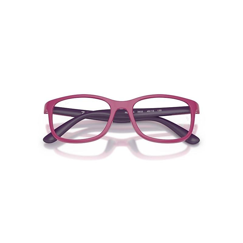 Ray-Ban Rb1644 Optics Kids Bio-based Eyeglasses Fucsia On Rubber Violet Frame Clear Lenses Polarized by RAY-BAN