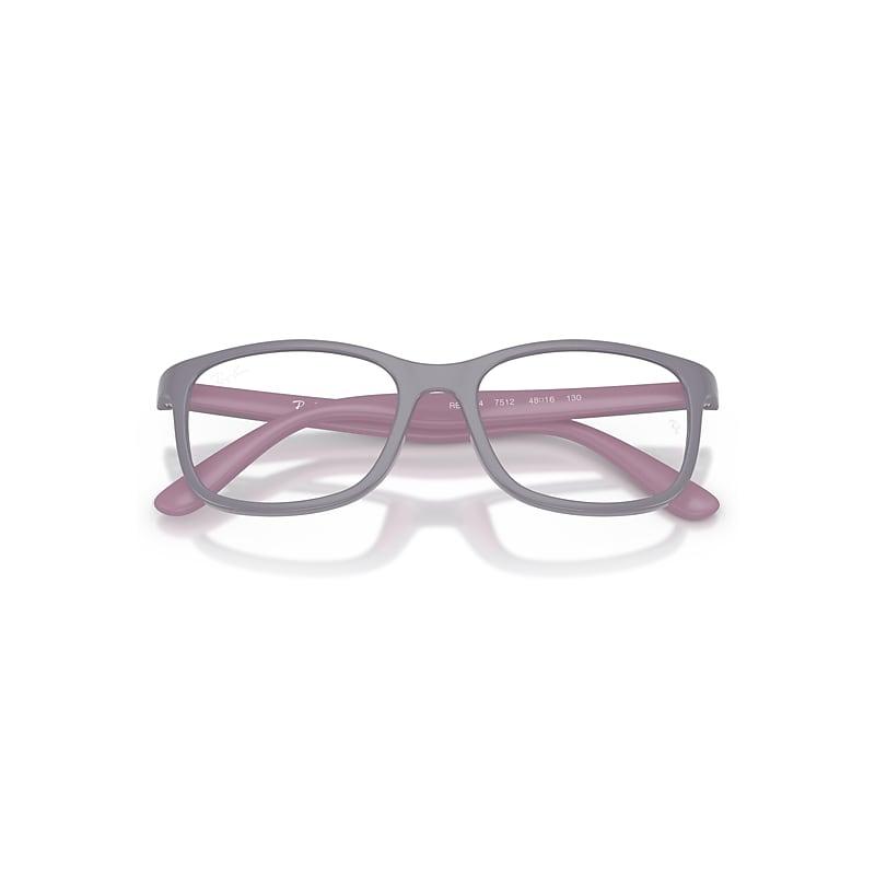 Ray-Ban Rb1644 Optics Kids Bio-based Eyeglasses Purple On Rubber Pink Frame Clear Lenses Polarized by RAY-BAN