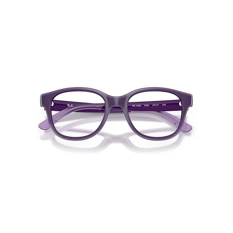 Ray-Ban Rb1950 Optics Kids Bio-based Eyeglasses Violet On Transparent Violet Frame Clear Lenses Polarized by RAY-BAN