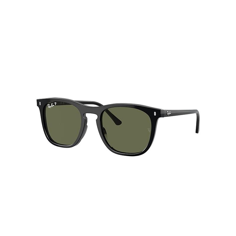 Ray-Ban Rb2210 Sunglasses Black Frame Green Lenses Polarized by RAY-BAN