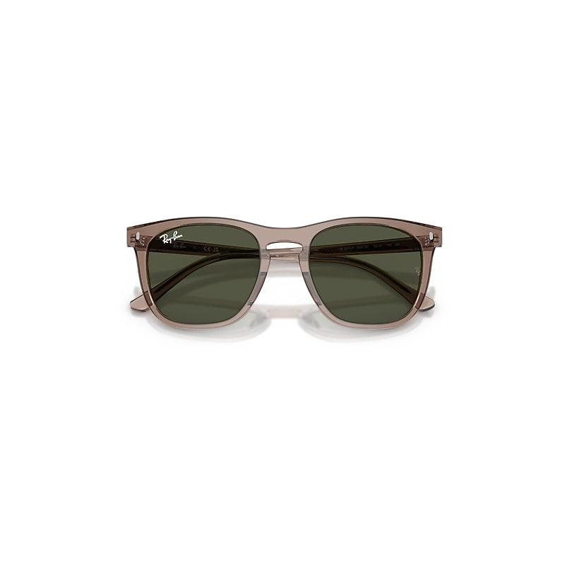 Ray-Ban Rb2210 Sunglasses Transparent Light Brown Frame Green Lenses by RAY-BAN