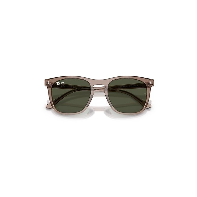Ray-Ban Rb2210 Sunglasses Transparent Light Brown Frame Green Lenses by RAY-BAN