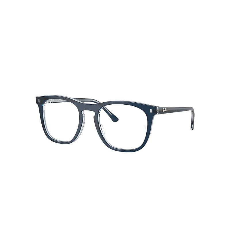 Ray-Ban Rb2210v Optics Eyeglasses Blue On Transparent Blue Frame Clear Lenses Polarized by RAY-BAN