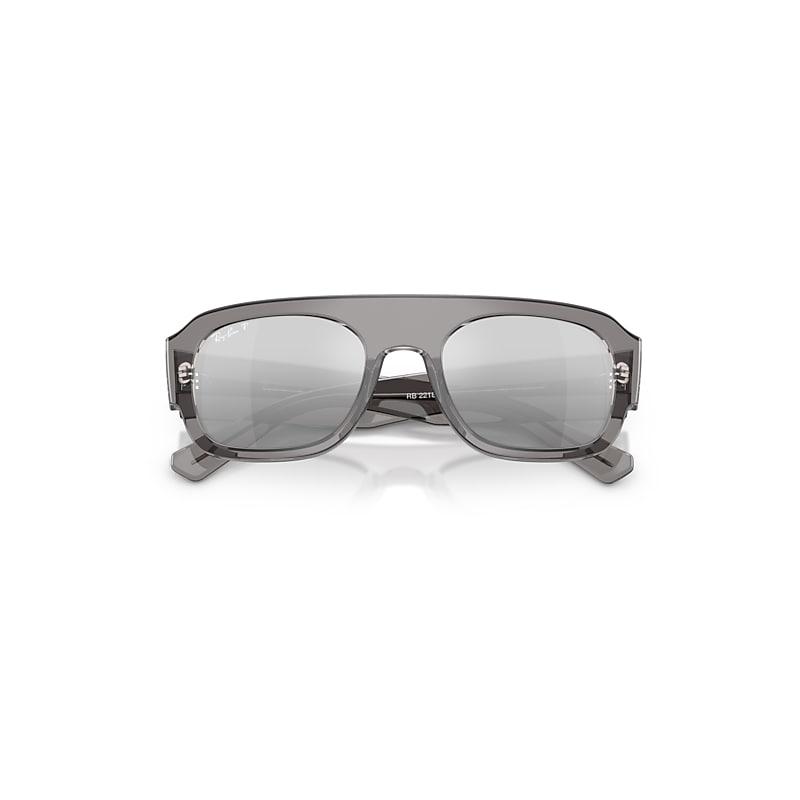 Ray-Ban Rb2218 Sunglasses Transparent Grey Frame Grey Lenses Polarized by RAY-BAN