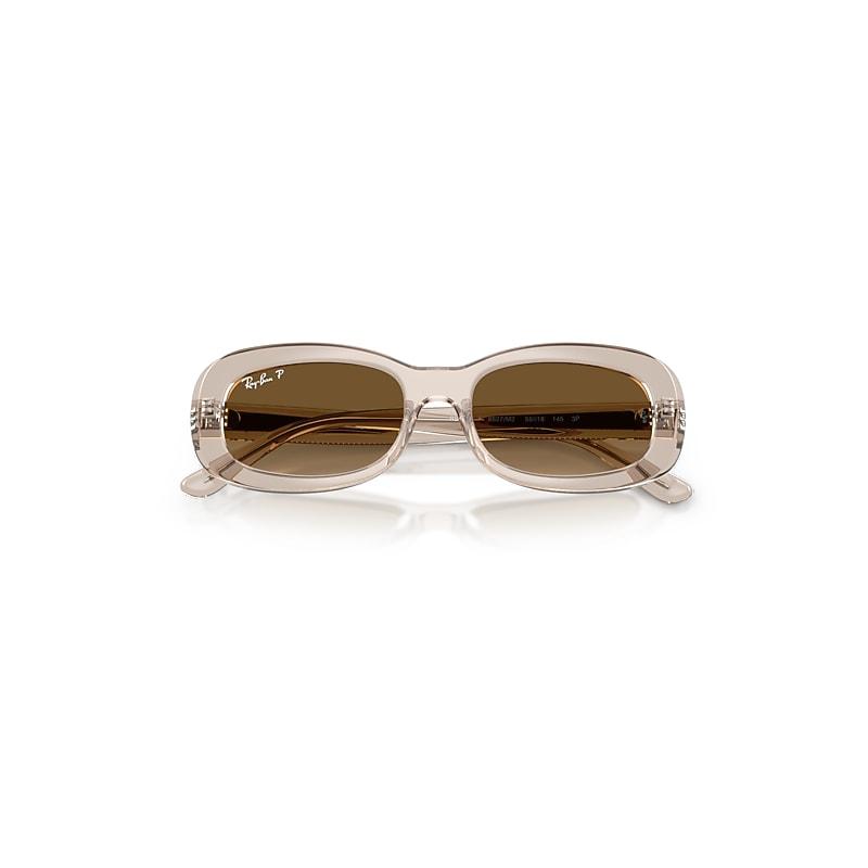 Ray-Ban Rb2221 Sunglasses Transparent Beige Frame Brown Lenses Polarized by RAY-BAN