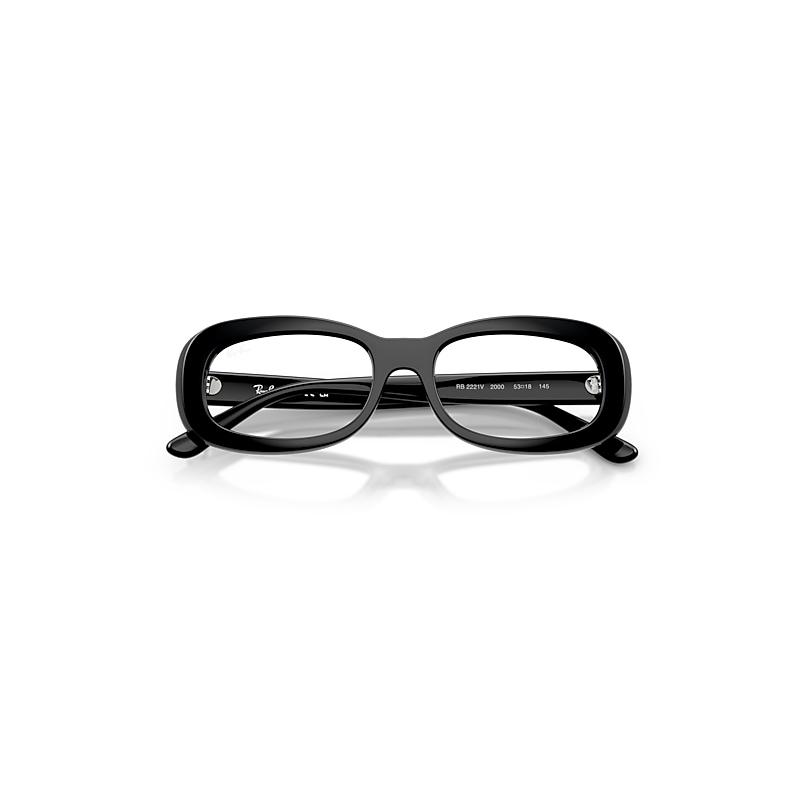 Ray-Ban Rb2221v Optics Eyeglasses Black Frame Clear Lenses Polarized by RAY-BAN