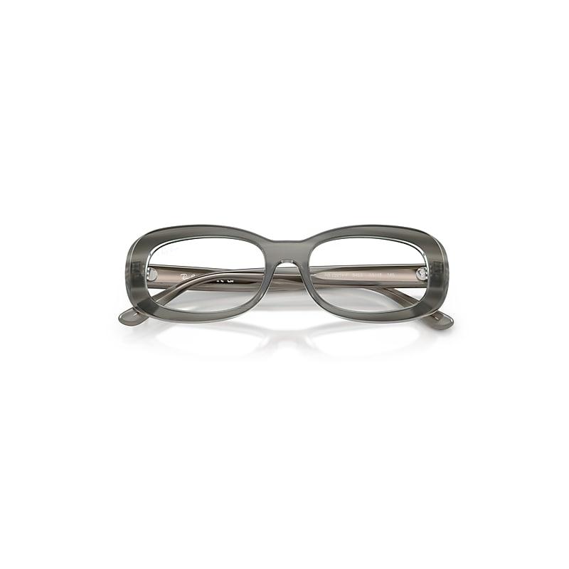 Ray-Ban Rb2221v Optics Eyeglasses Striped Grey Frame Clear Lenses Polarized by RAY-BAN