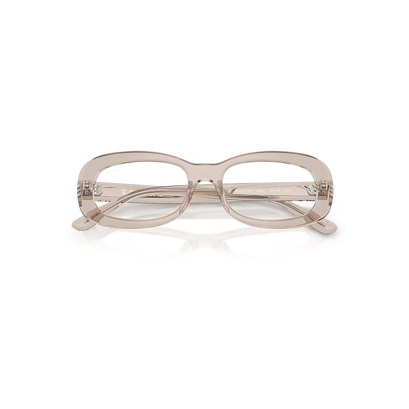 Ray-Ban Rb2221v Optics Eyeglasses Transparent Beige Frame Clear Lenses Polarized by RAY-BAN