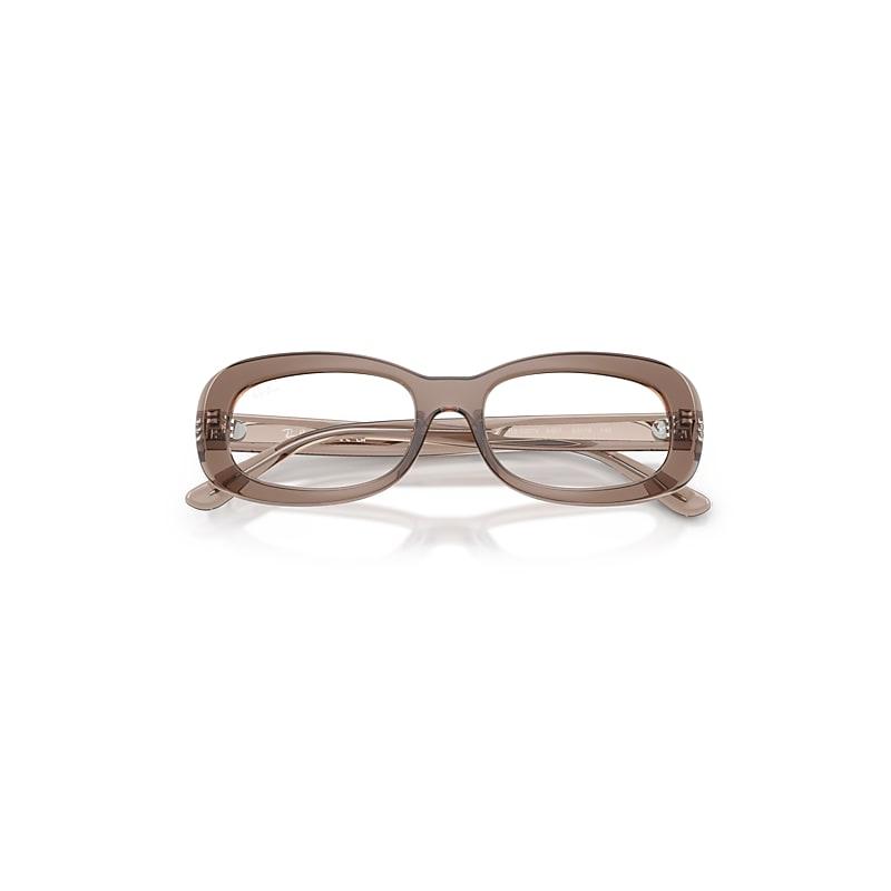 Ray-Ban Rb2221v Optics Eyeglasses Transparent Beige Frame Clear Lenses Polarized by RAY-BAN