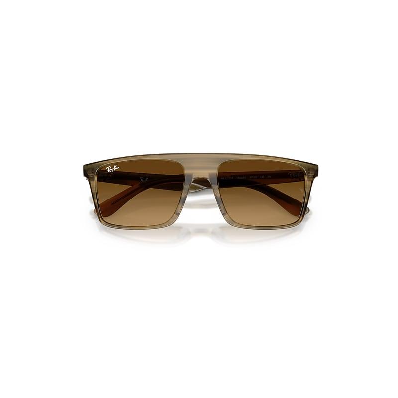 Ray-Ban Rb2222 Sunglasses Striped Green Frame Brown Lenses by RAY-BAN