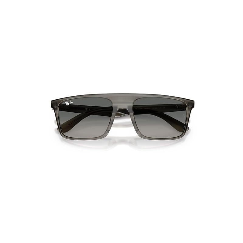 Ray-Ban Rb2222 Sunglasses Striped Grey Frame Grey Lenses by RAY-BAN