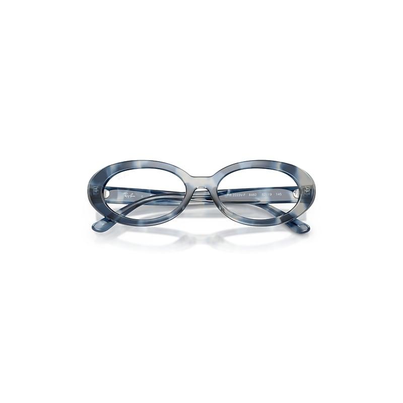 Ray-Ban Rb2223v Optics Eyeglasses Opal Blue Havana Frame Clear Lenses Polarized by RAY-BAN
