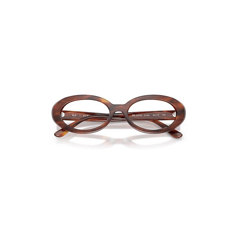 Ray-Ban Rb2223v Optics Eyeglasses Striped Havana Frame Clear Lenses Polarized by RAY-BAN